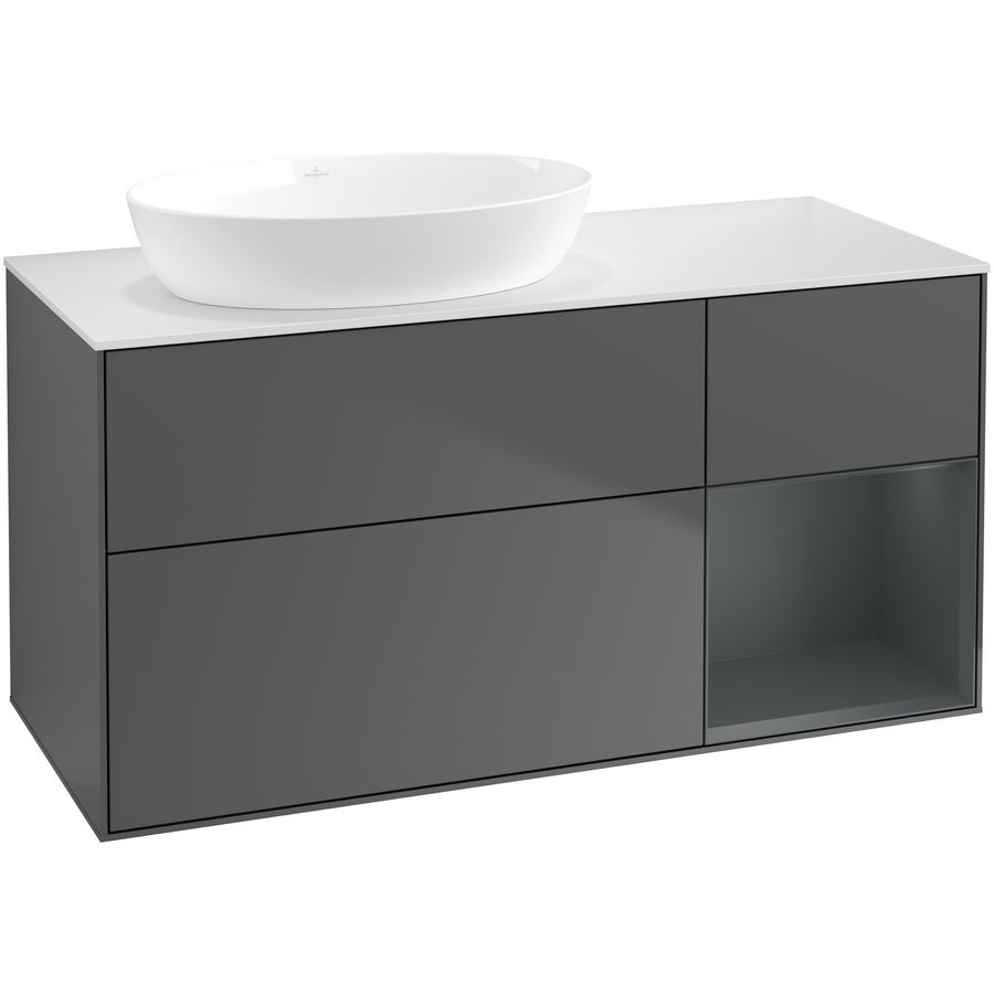 Wastafelonderkast Finion 1200x603x501mm Antr. Matt Lacquer FA51HGGK