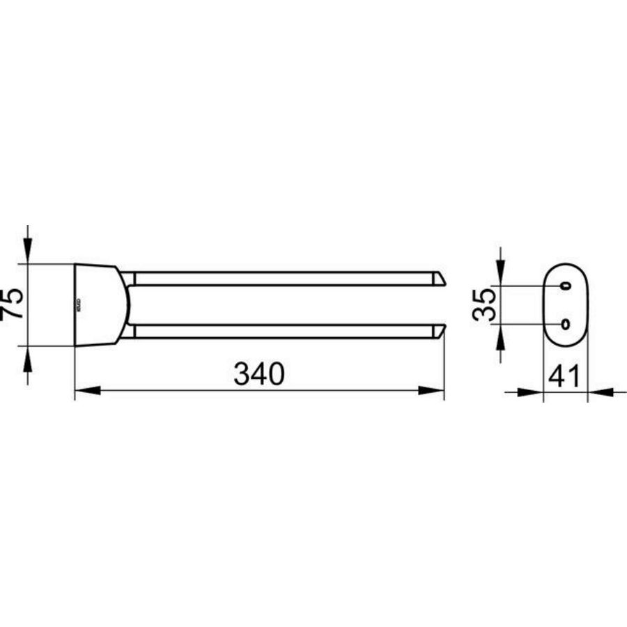 Elegance 2-lids handdoekhouder 340mm chroom