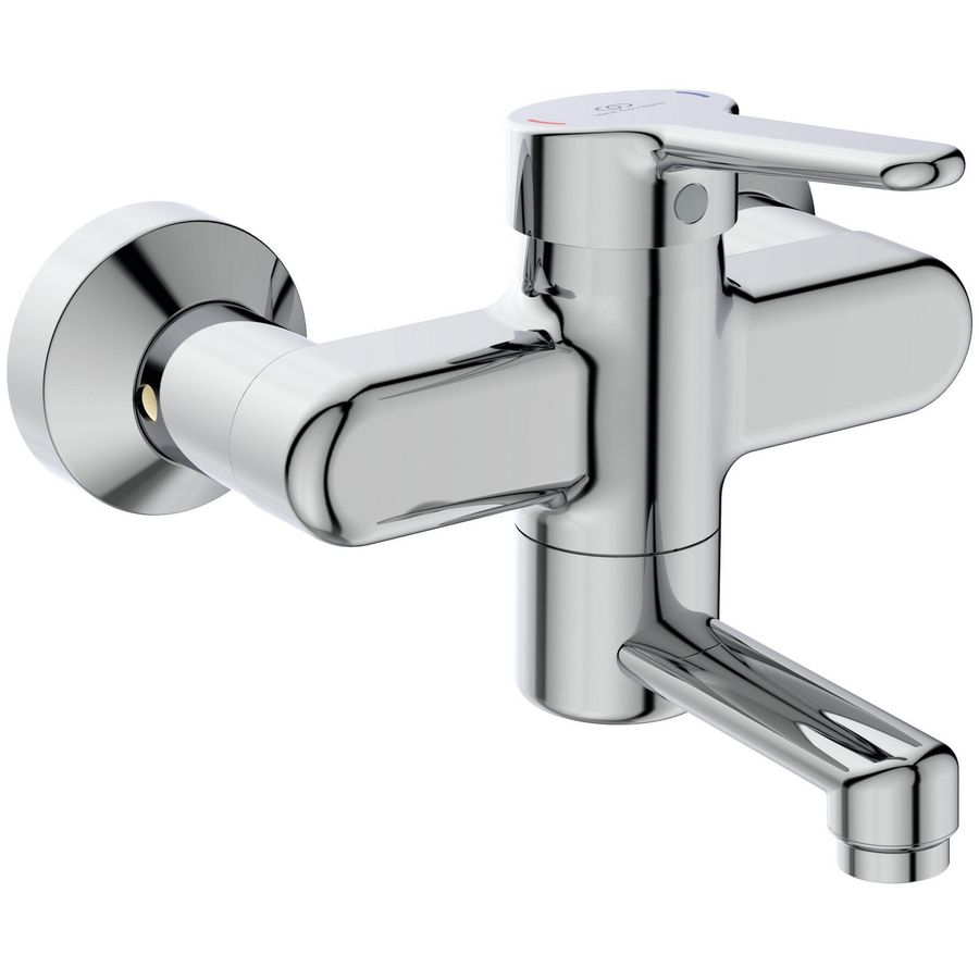 Ceraplus 2 wandmengkraan chroom draaibare uitloop 100mm incl. afsluitbare s-koppeling