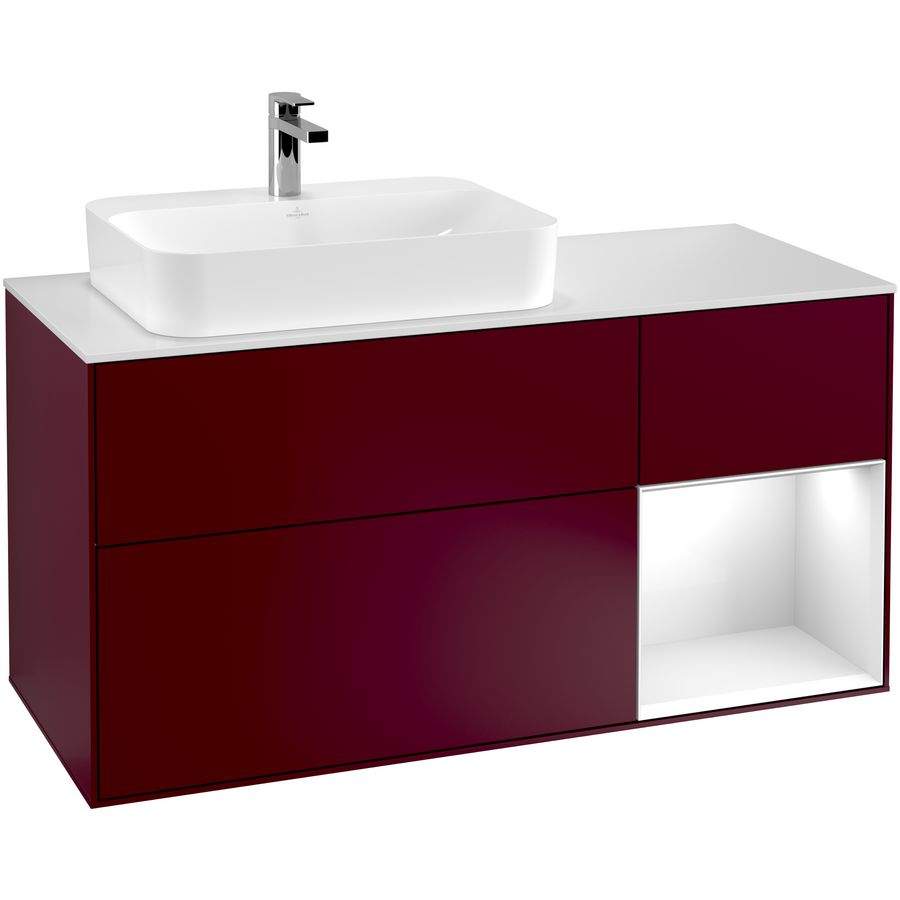 Wastafelonderkast Finion 1200x603x501mm Peony Matt Lacquer F401GFHB