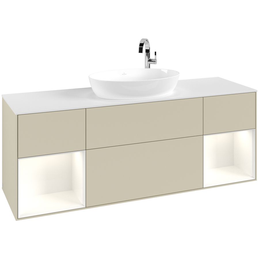 Wastafelonderkast Finion 1600x603x501mm S.Grey Matt Lacquer G981GFHJ
