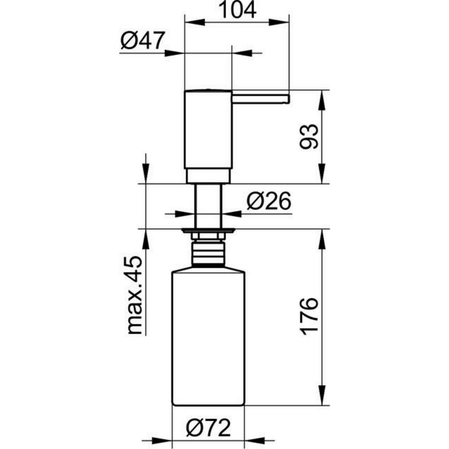 Zeepschuimdispenser met pomp voor inbouw 11649010100