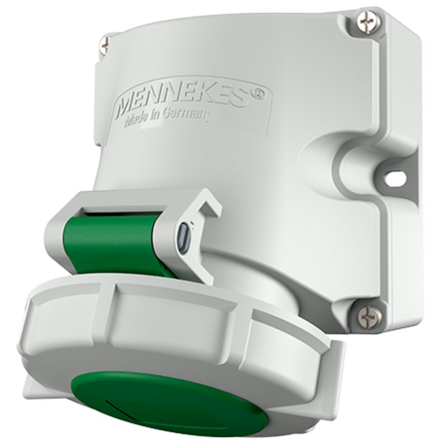 Wandcontactdoos 16A 4-polig  10H 50V 100-300Hz IP67 TWIN