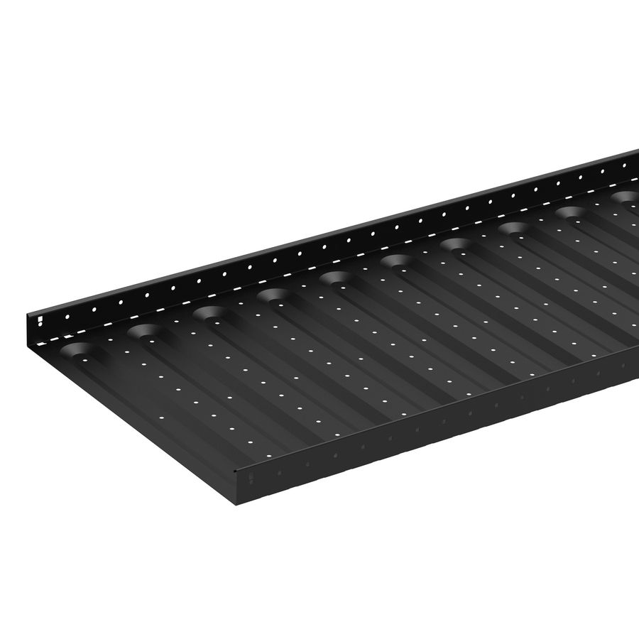 Lengte a 3m. Kabelgoot geprofileerde 600mm D1mm zwart KG281