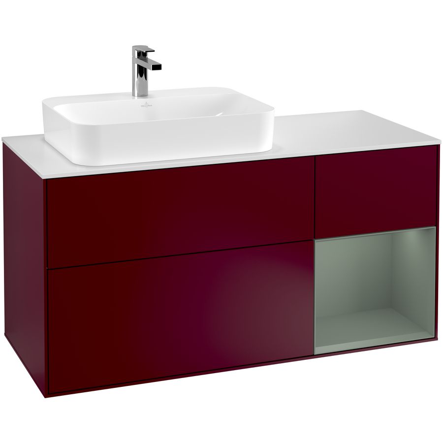 Wastafelonderkast Finion 1200x603x501mm Peony Matt Lacquer F401GMHB