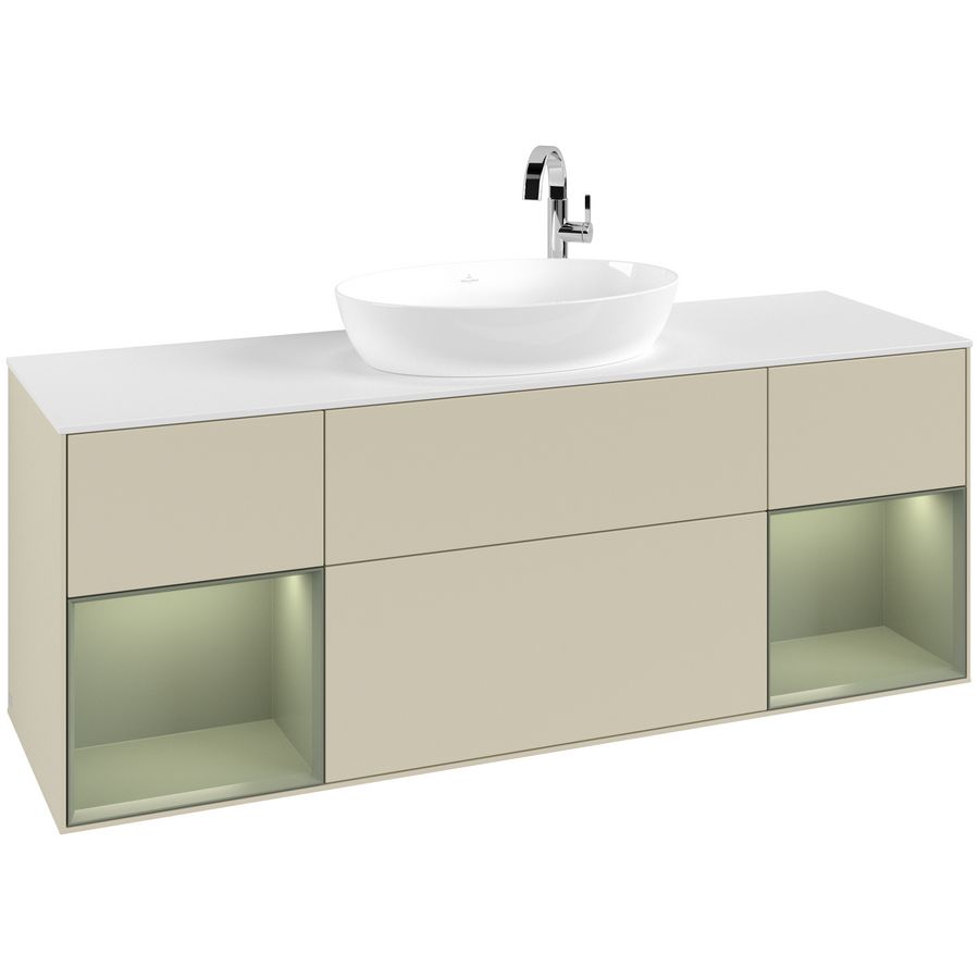 Wastafelonderkast Finion 1600x603x501mm S.Grey Matt Lacquer G981GMHJ