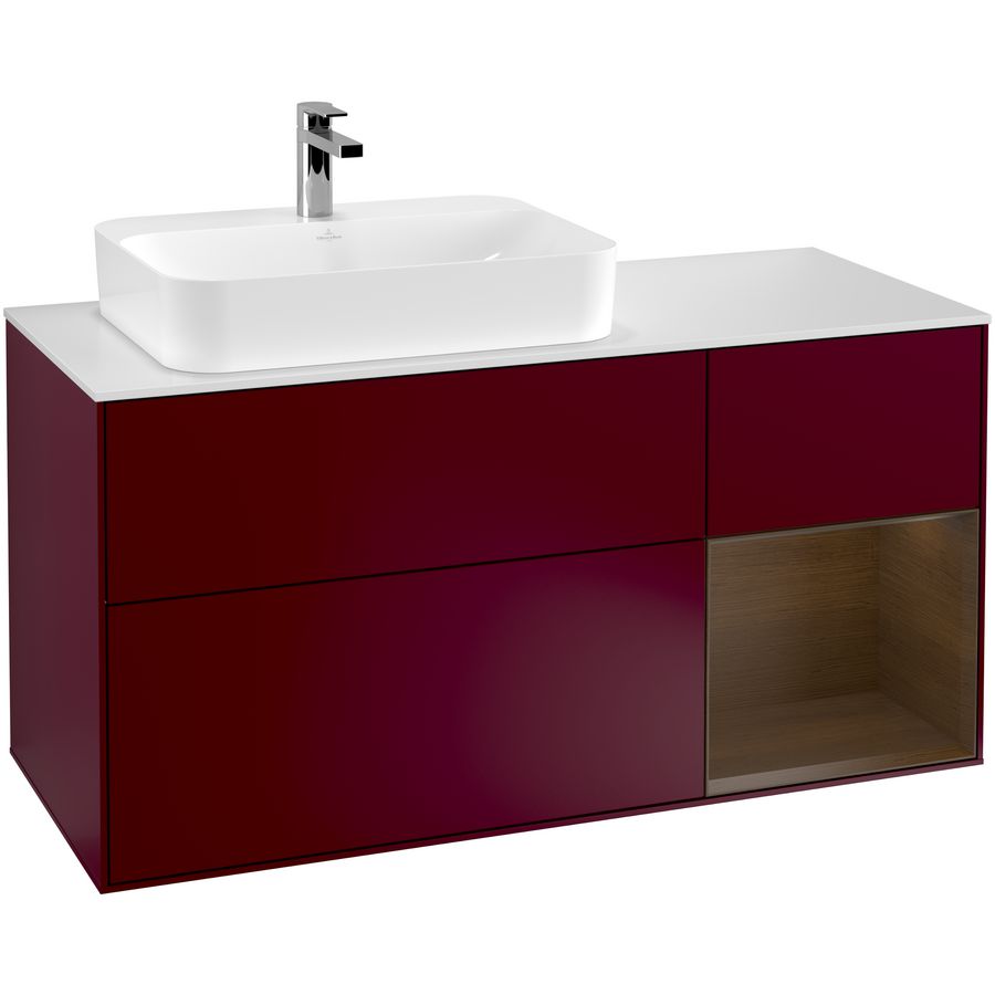 Wastafelonderkast Finion 1200x603x501mm Peony Matt Lacquer F401GNHB