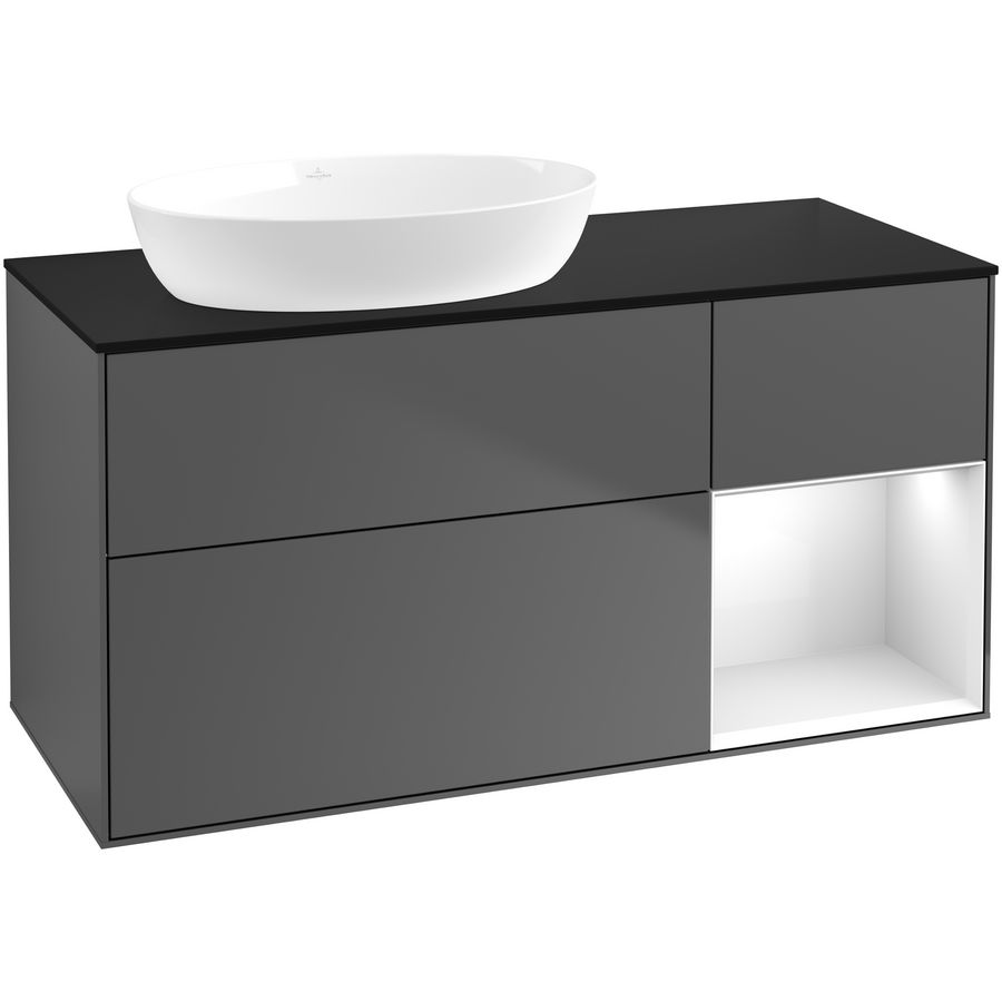 Wastafelonderkast Finion 1200x603x501mm Antr. Matt Lacquer FA52GFGK