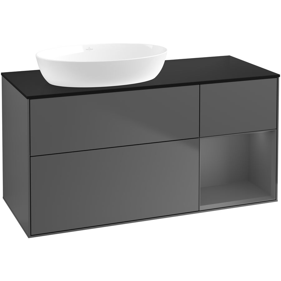 Wastafelonderkast Finion 1200x603x501mm Antr. Matt Lacquer FA52GKGK