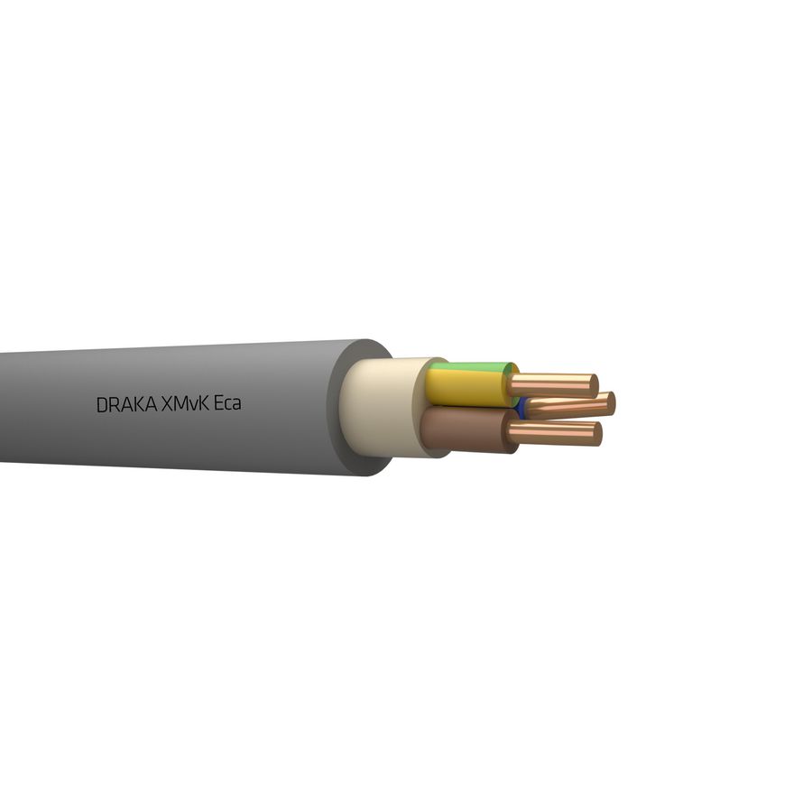 Doos a 100m. XMvK Eca 450/750V gy# 3G2,5mm² (geel/groen-blauw-bruin)