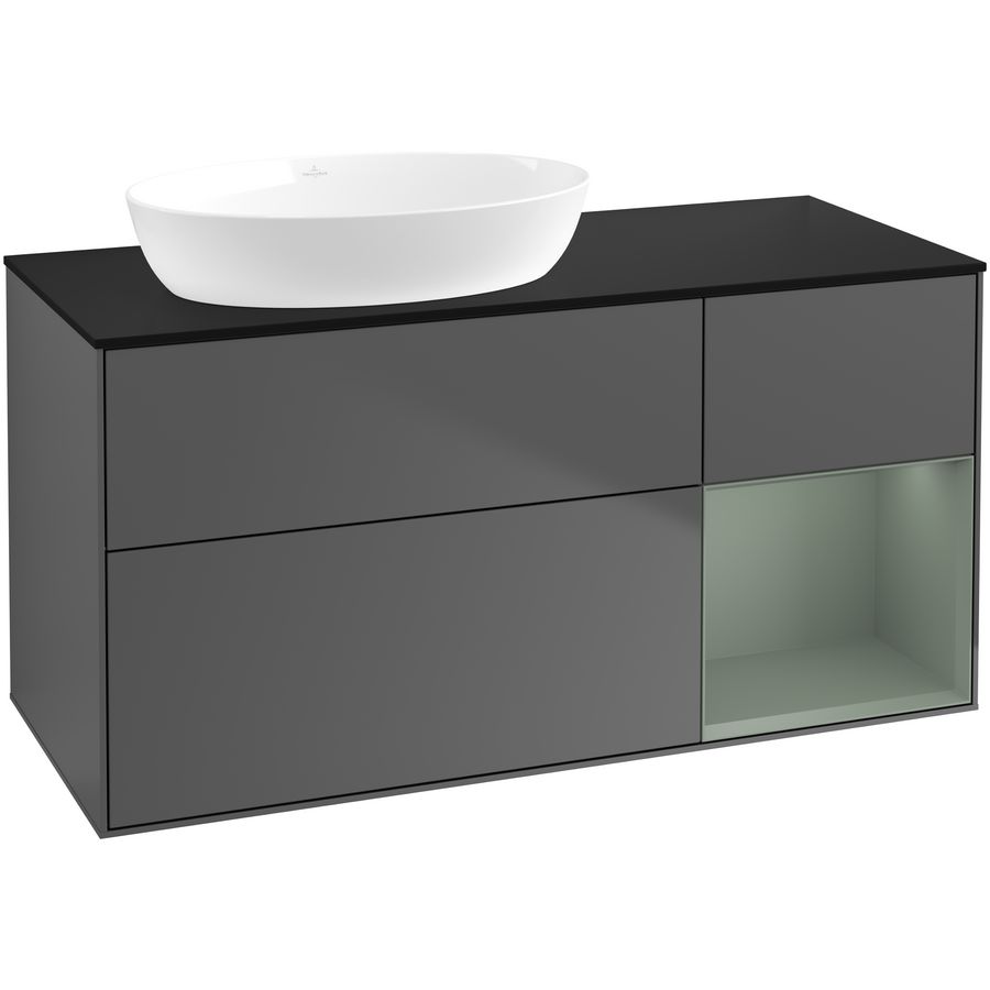 Wastafelonderkast Finion 1200x603x501mm Antr. Matt Lacquer FA52GMGK