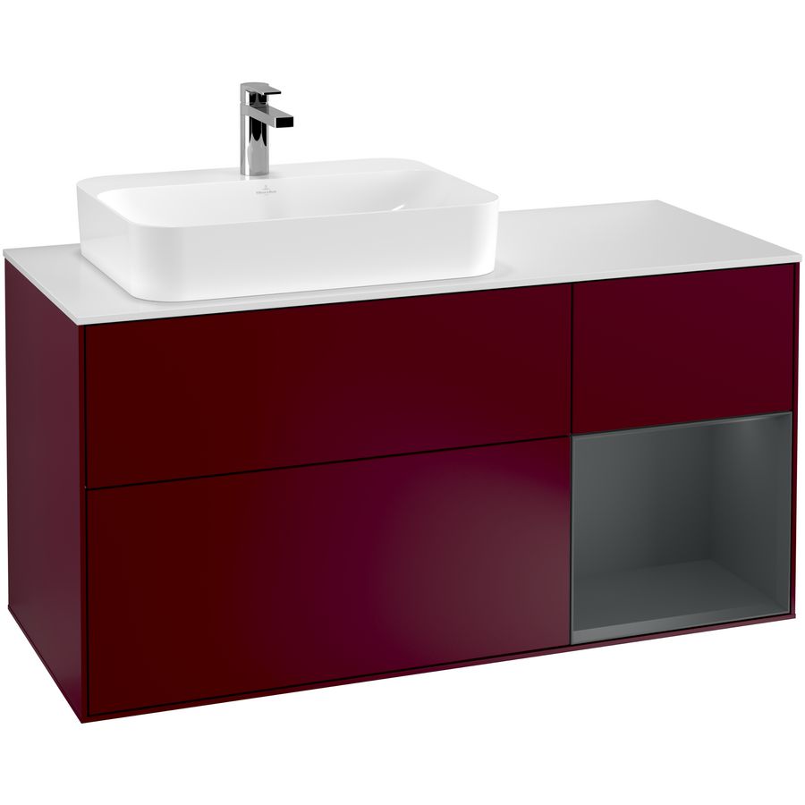 Wastafelonderkast Finion 1200x603x501mm Peony Matt Lacquer F401HGHB