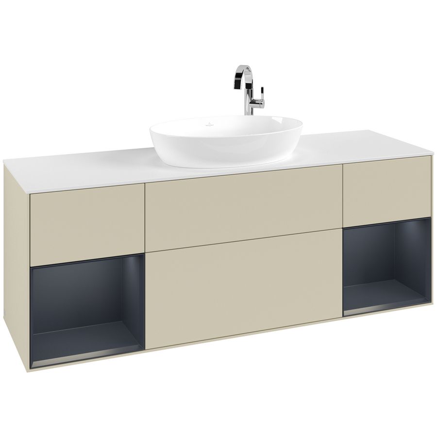 Wastafelonderkast Finion 1600x603x501mm S.Grey Matt Lacquer G981HGHJ