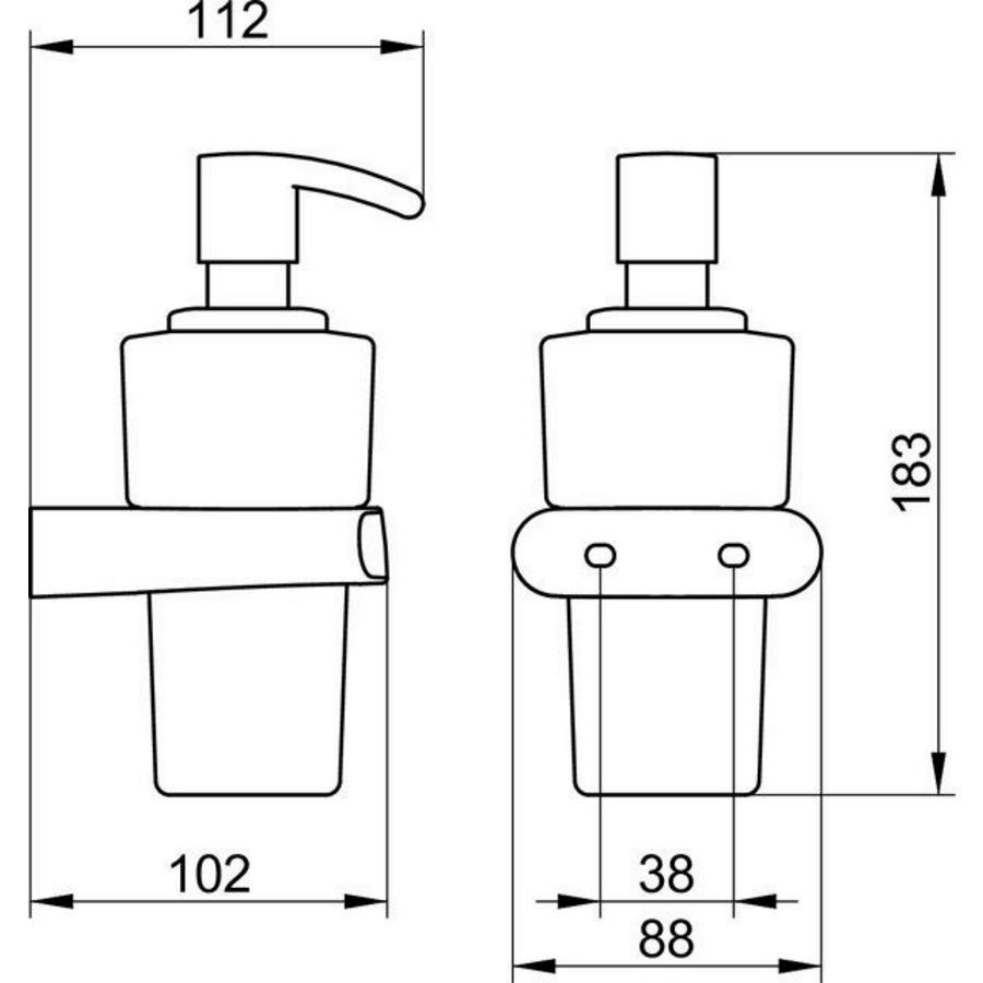 Elegance zeepdispenser m/opaalglas mat