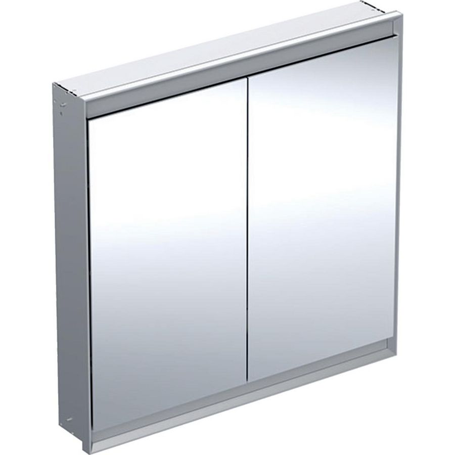 Inbouw spiegelkast 2 deuren 90x90cm ComfortLight aluminium ONE excl. ruwbouwbox
