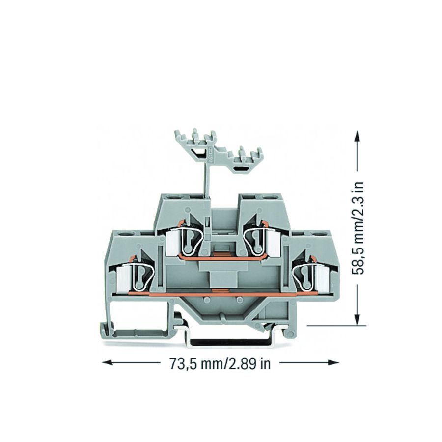 2-etageklem Rijg-/rijgklem rail 35x15+35x7,5 281-619 VVE=50
