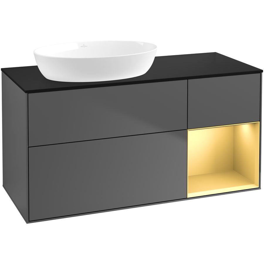 Wastafelonderkast Finion 1200x603x501mm Antr. Matt Lacquer FA52HFGK