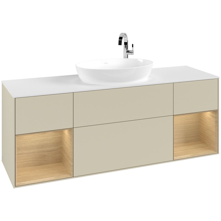 Wastafelonderkast Finion 1600x603x501mm S.Grey Matt Lacquer G981PCHJ