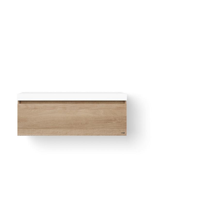 Wastafelonderkast Solid Base Drawer BoX 120cm Wooden Base Drawer1x la old grey