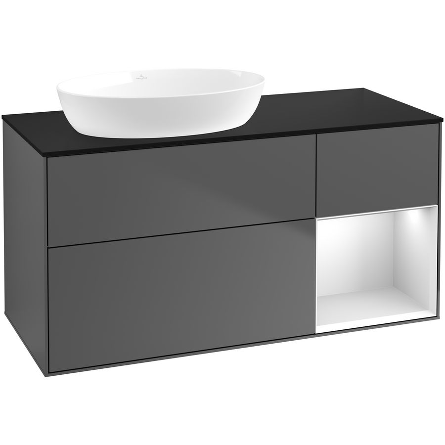 Wastafelonderkast Finion 1200x603x501mm Antr. Matt Lacquer FA52MTGK