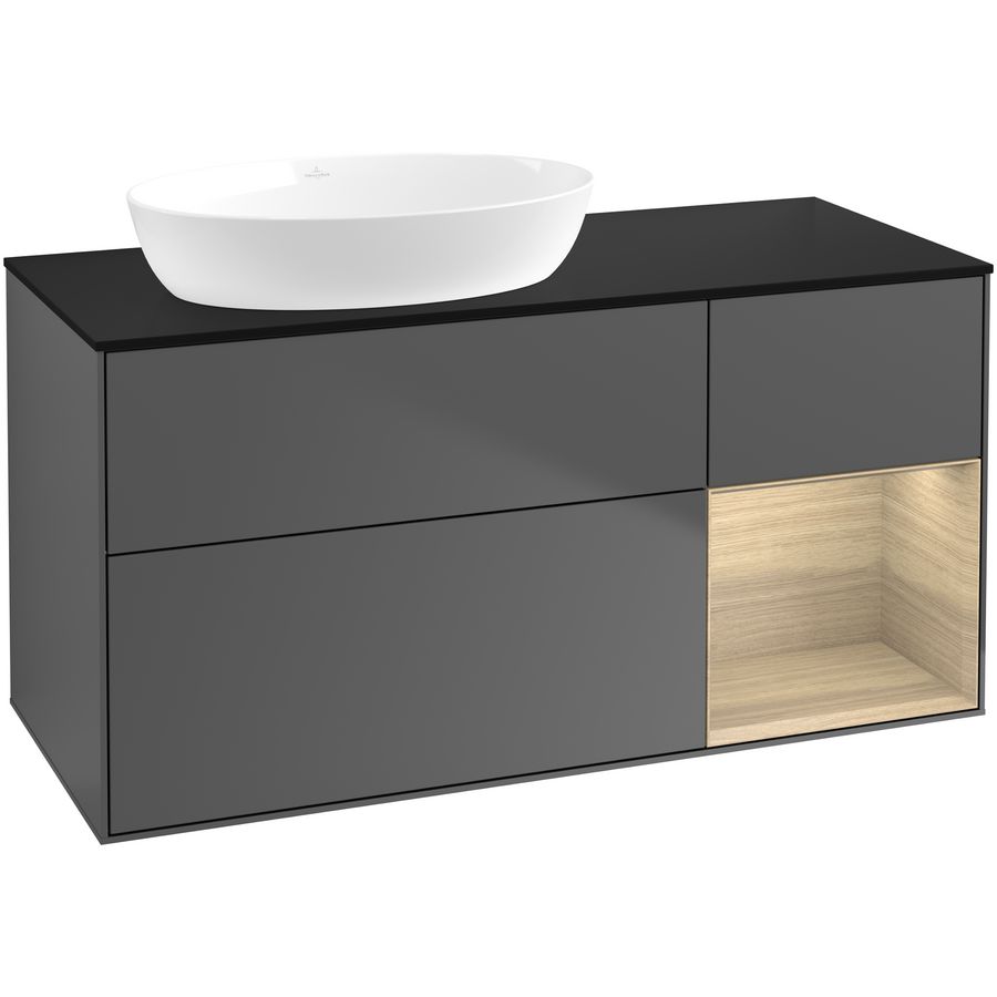 Wastafelonderkast Finion 1200x603x501mm Antr. Matt Lacquer FA52PCGK