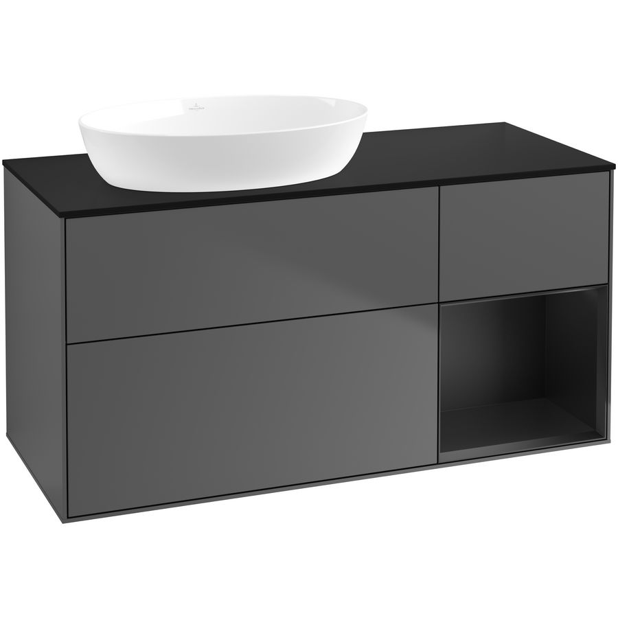 Wastafelonderkast Finion 1200x603x501mm Antr. Matt Lacquer FA52PDGK