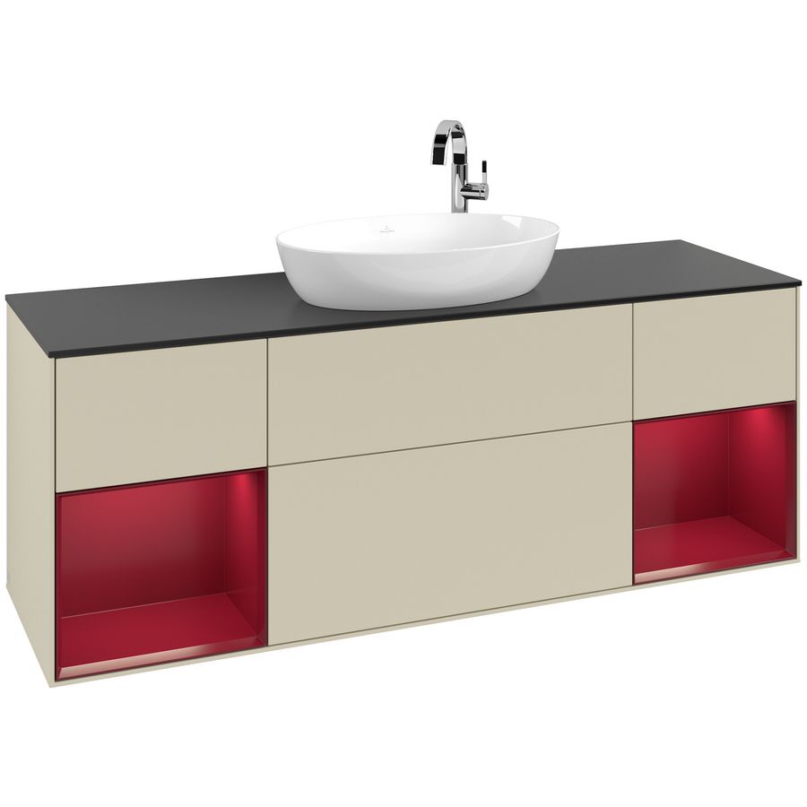 Wastafelonderkast Finion 1600x603x501mm S.Grey Matt Lacquer G982HBHJ