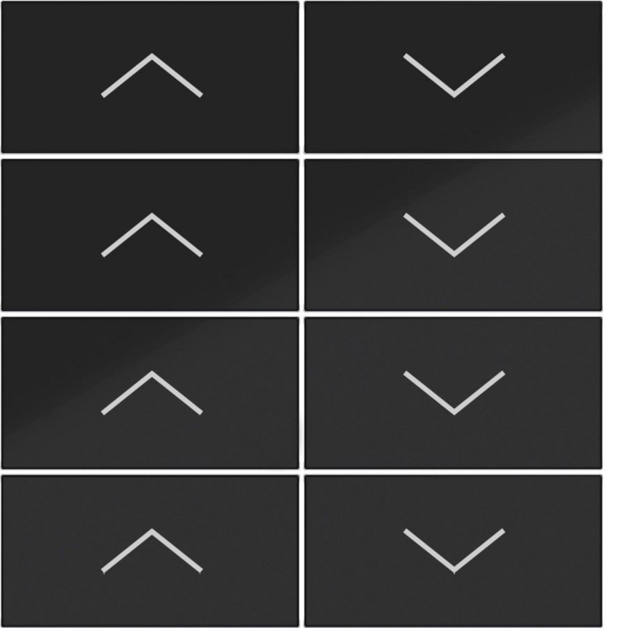 Afdekking KNX taster 8-v hoog/laag A.x/C.x zwart glanzend
