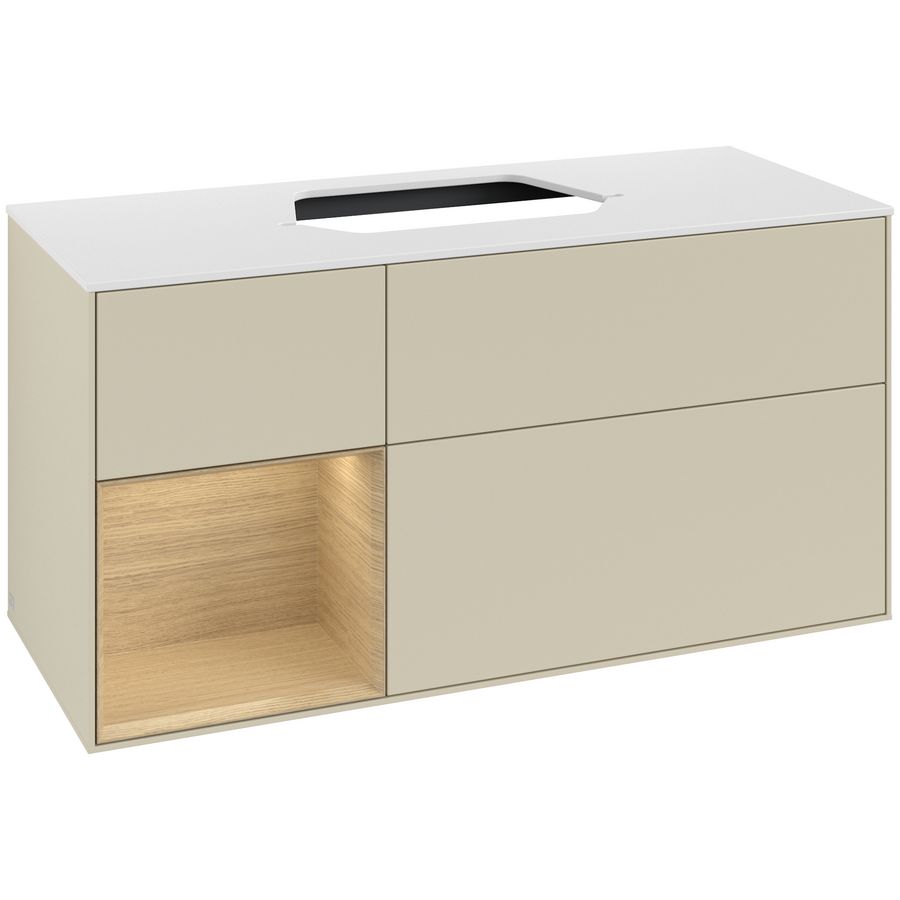 Wastafelonderkast Finion 1200x603x501mm S.Grey Matt Lacquer F411PCHJ