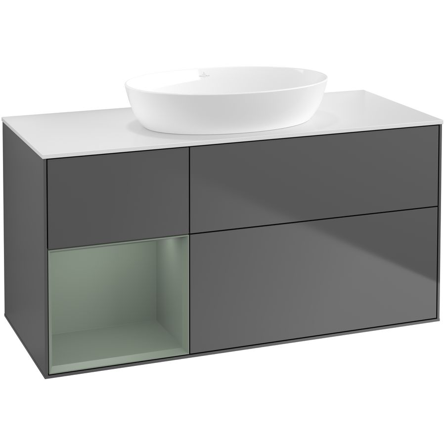 Wastafelonderkast Finion 1200x603x501mm Antr. Matt Lacquer FA61GMGK
