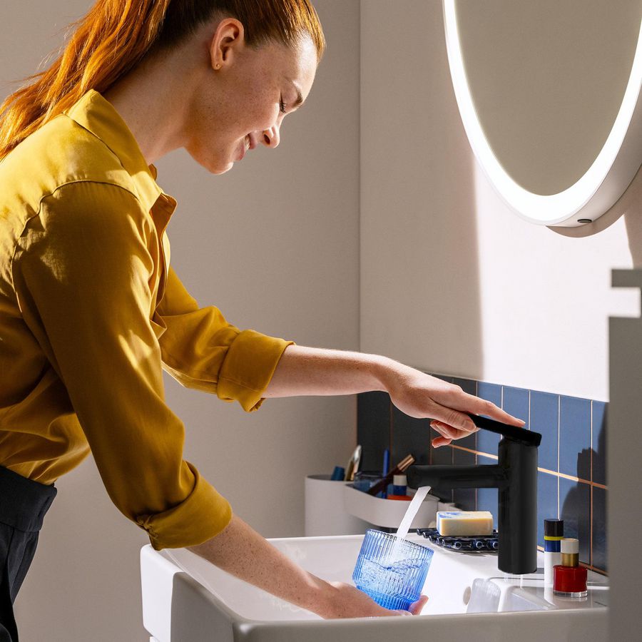 Zesis S fonteinkraan 70 rechte greep mat zwart