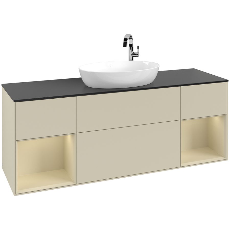 Wastafelonderkast Finion 1600x603x501mm S.Grey Matt Lacquer G982HJHJ