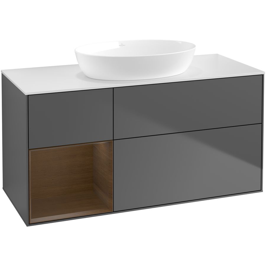 Wastafelonderkast Finion 1200x603x501mm Antr. Matt Lacquer FA61GNGK