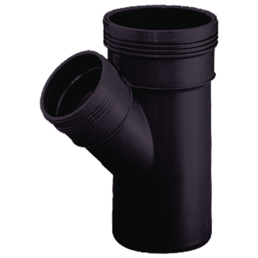 Wafix PP manchet verloop T-stuk 45° 125x110mm SN4 zwart 2x mof/spie