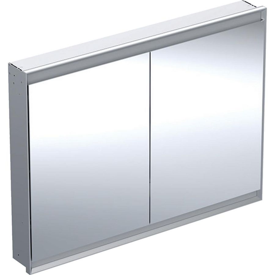 Inbouw spiegelkast 2 deuren 120x90cm ComfortLight aluminium ONE excl. ruwbouwbox