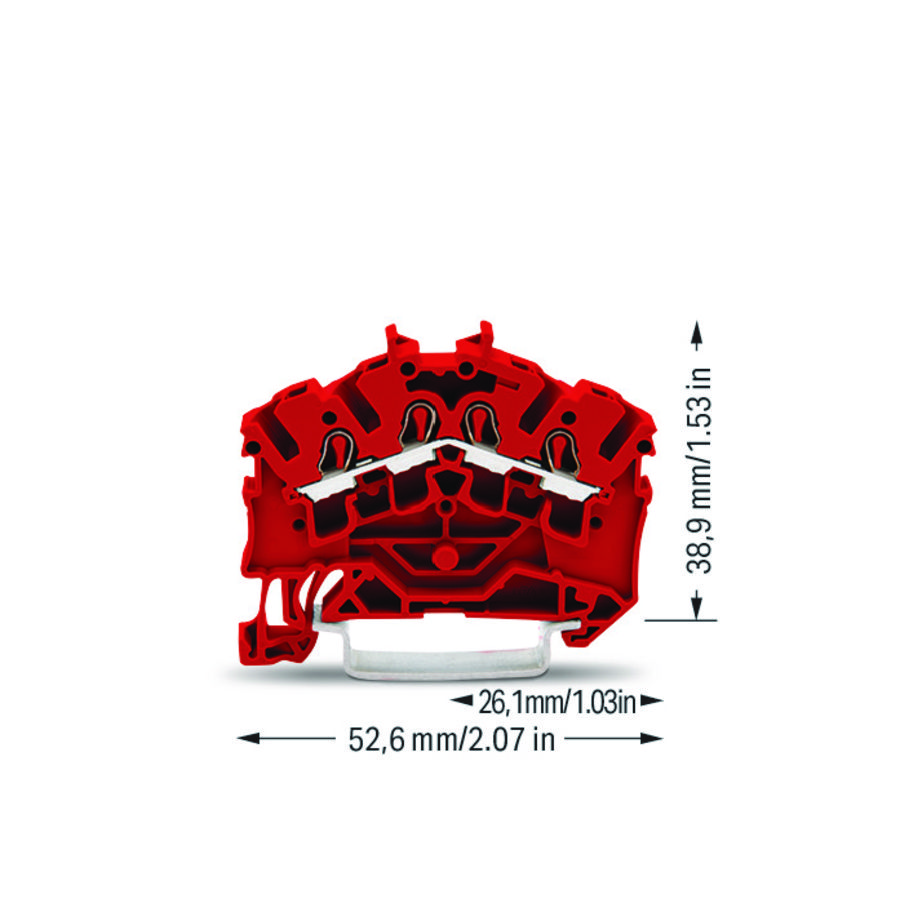 4-draads rijg 2,5mm² voor Ex e II-rood 2002-6403 VVE=100