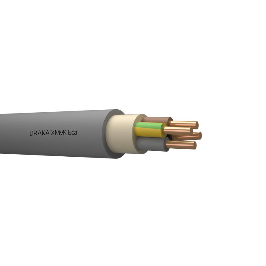 Doos a 100m. XMvK Eca 450/750V gy# 4G1,5mm² (geel/groen-bruin-zwart-grijs)