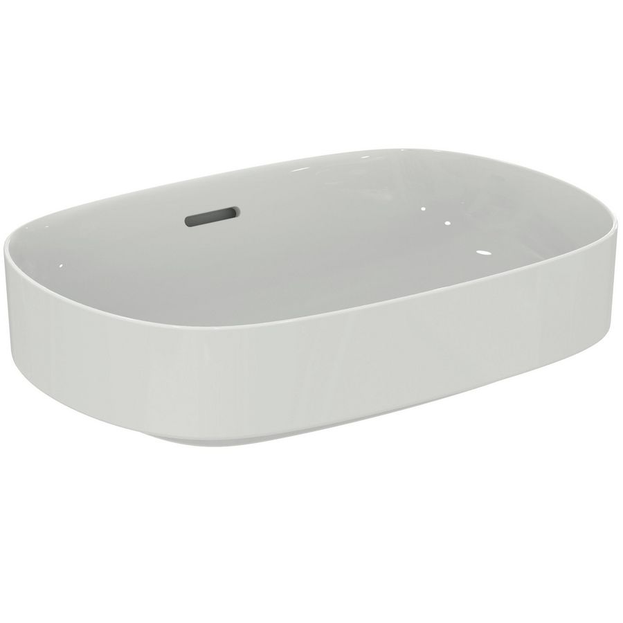 LINDA-X Opb.wast Ovaal 550X380X155mm z.kr.gat gleufoverl Wit