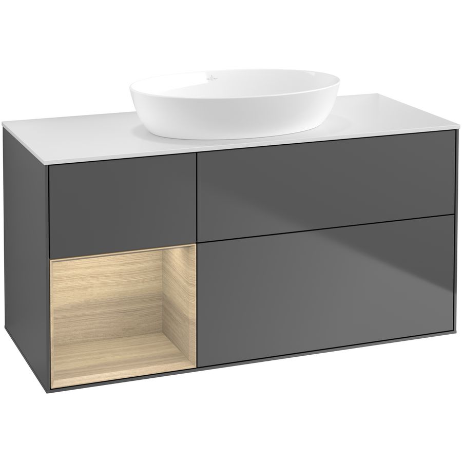 Wastafelonderkast Finion 1200x603x501mm Antr. Matt Lacquer FA61PCGK