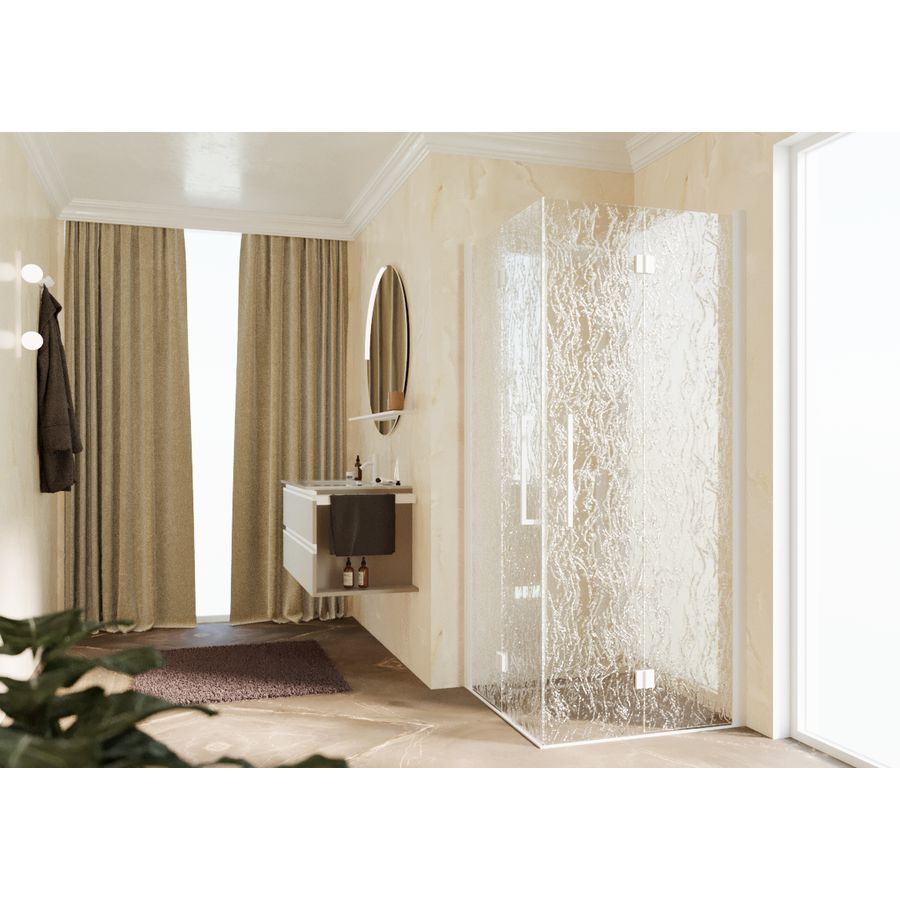 Hoekinstap (linker deel) YOUNG 2Gs 760-780x2000mm Aqua profiel matwit