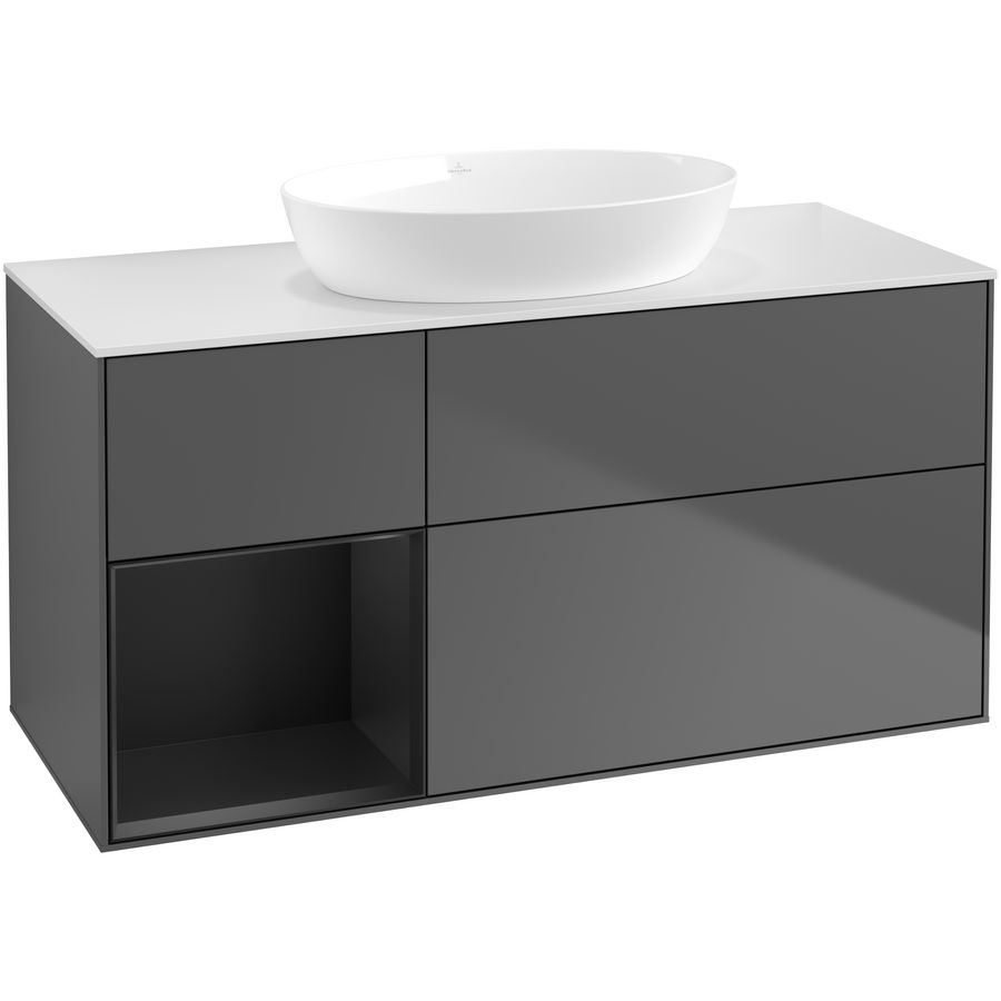Wastafelonderkast Finion 1200x603x501mm Antr. Matt Lacquer FA61PDGK