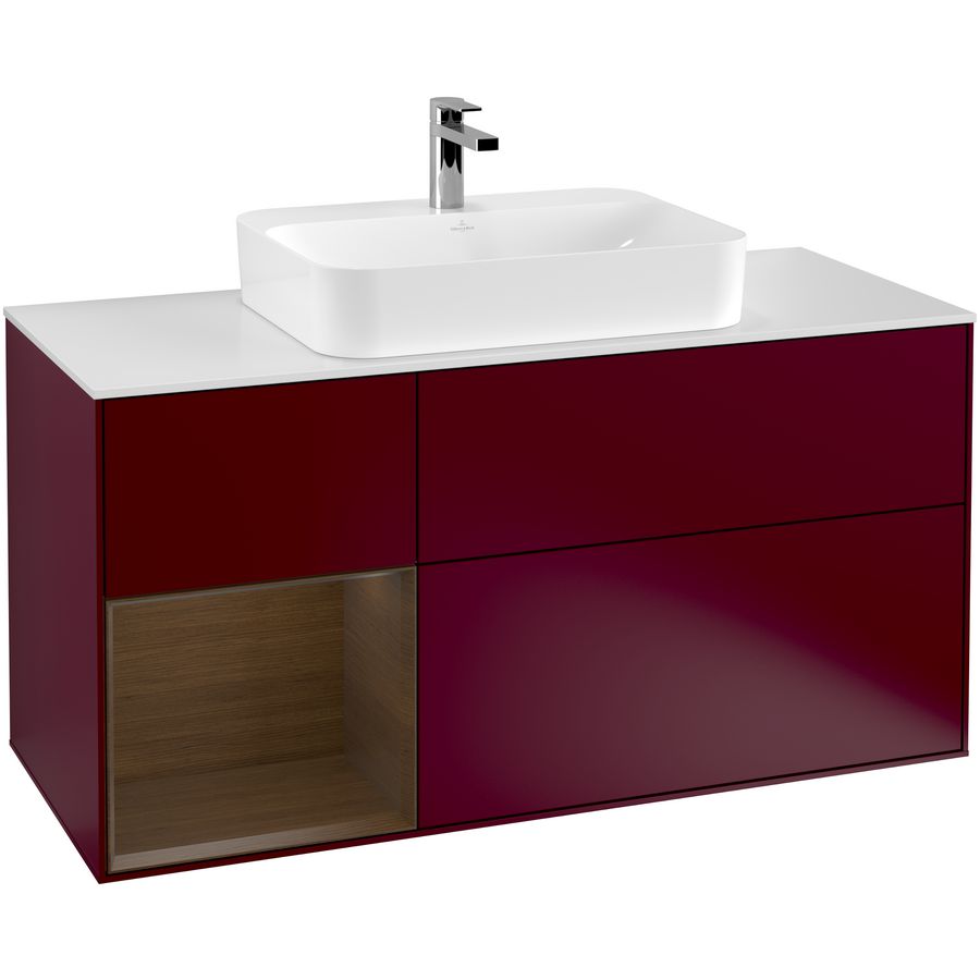 Wastafelonderkast Finion 1200x603x501mm Peony Matt Lacquer F411GNHB