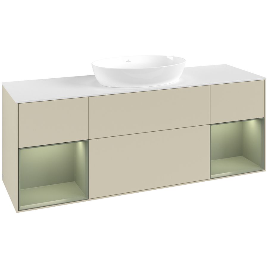 Wastafelonderkast Finion 1600x603x501mm S.Grey Matt Lacquer GD01GMHJ