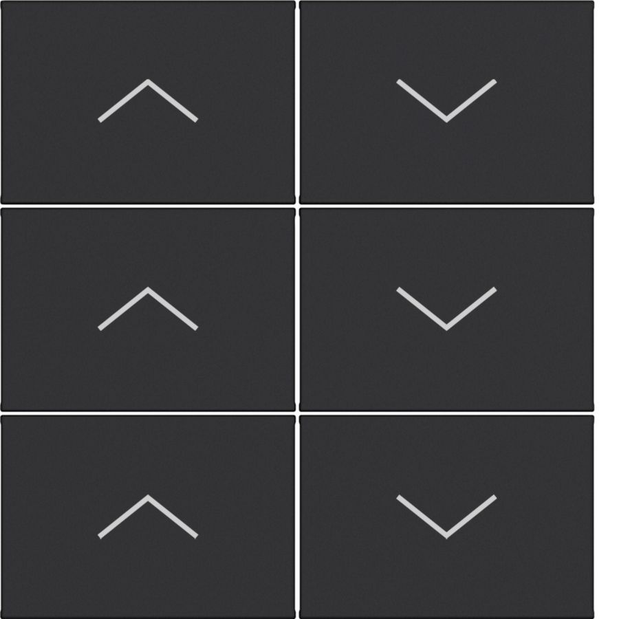 Afdekking KNX taster 6-v hoog/laag A.x/C.x nachtzwart mat