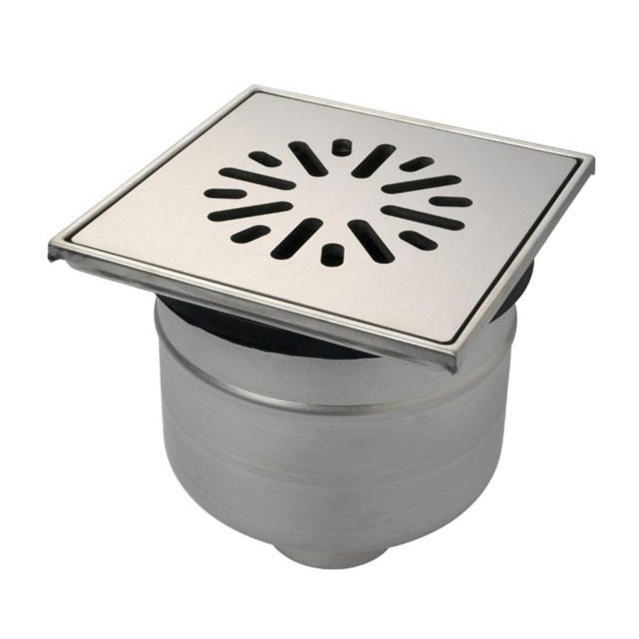 Vloerput RVS316 200x200mm 75mm RVS316 rand/rooster max 30 kN