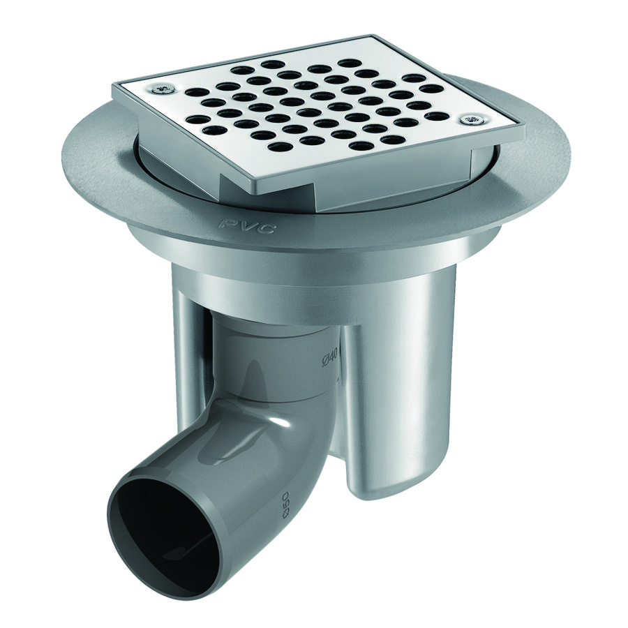 Vloerhevel hard 100x100 regelb hgt horiz uitg. bocht diam.50