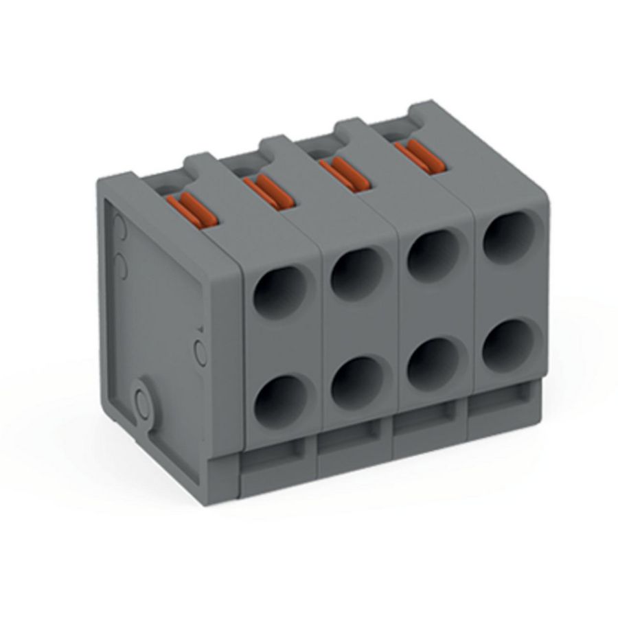 2-draads FE steker Drukknop PUSH WIRE grijs 252-304 VVE=100