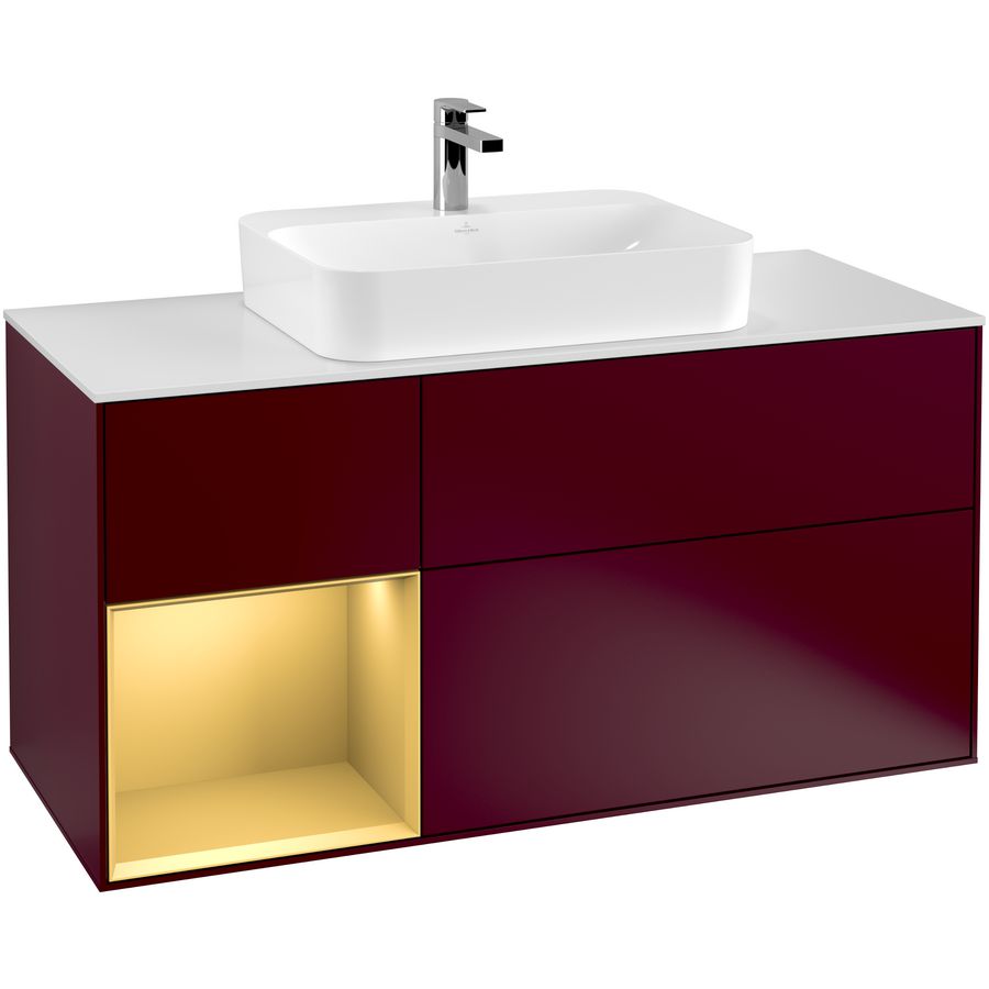 Wastafelonderkast Finion 1200x603x501mm Peony Matt Lacquer F411HFHB