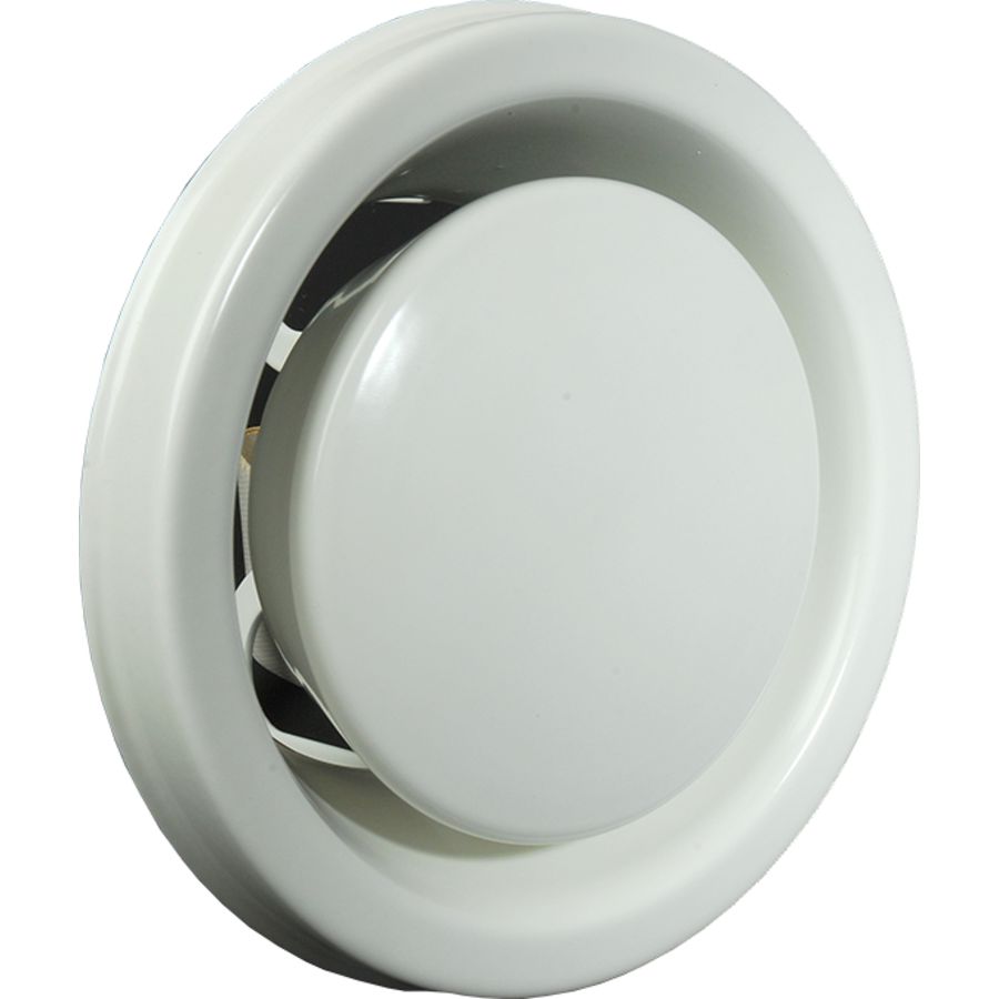 Afzuigventiel MLV metaal 125mm RAL 9010 - wit