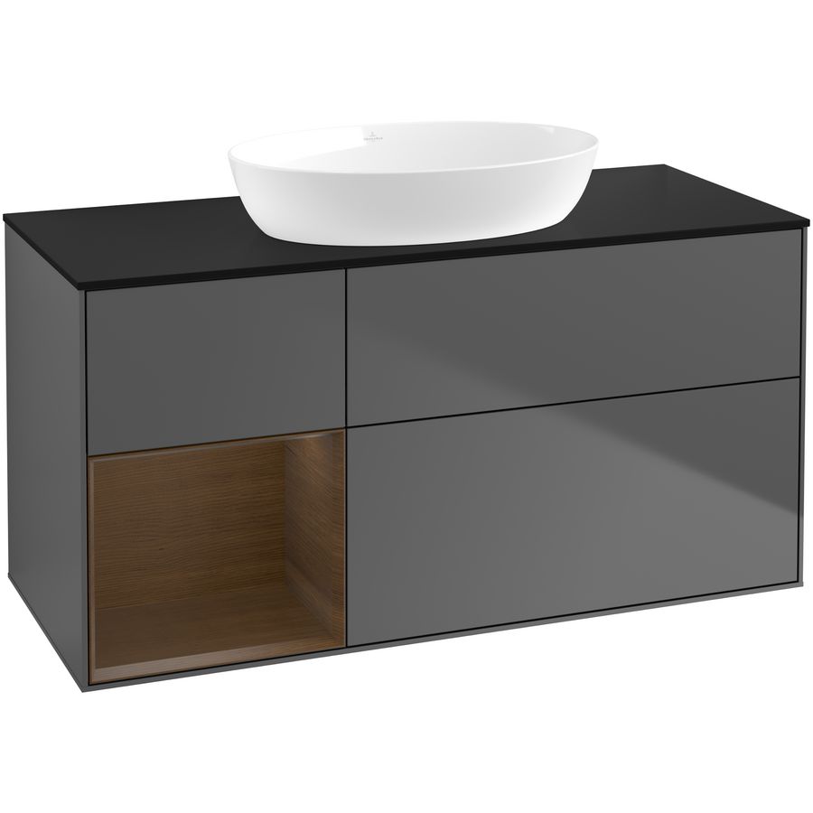 Wastafelonderkast Finion 1200x603x501mm Antr. Matt Lacquer FA62GNGK